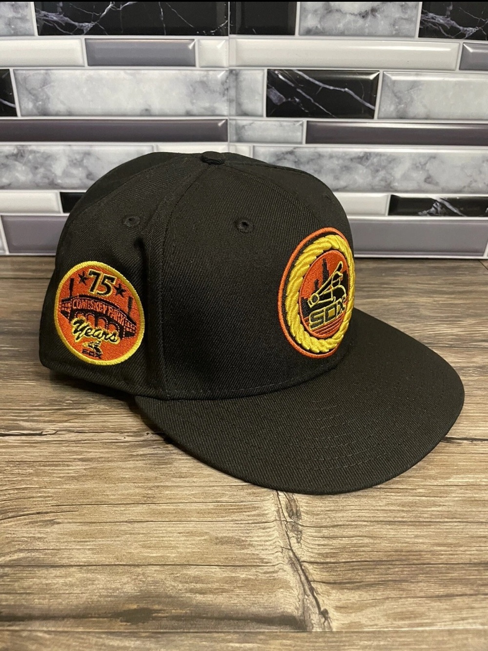 NWT Mens 59fifty New Era Chicago White Sox Trick Or Treat Fitted Cap Black Sz 8